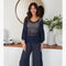 Drop Shoulder Crochet V-Neck Tunic Navy Blue-Tunic-MILIO MILANO-One Size-Navy Blue-Urbanheer