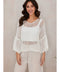 Drop Shoulder Crochet V-Neck Tunic White-Tunic-MILIO MILANO-One Size-White-Urbanheer