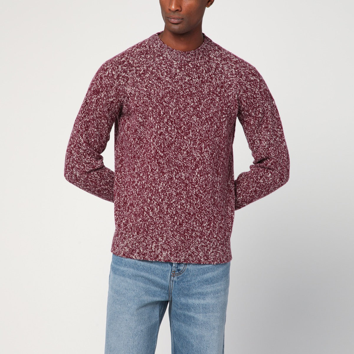 Drumohr Grape-coloured pattern wool sweater
