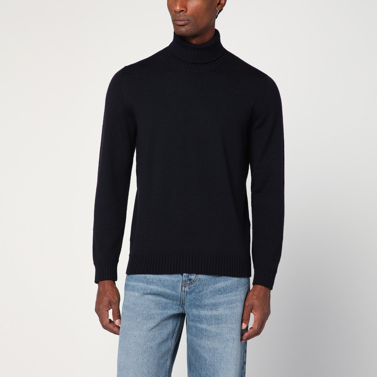 Drumohr Navy blue wool turtleneck