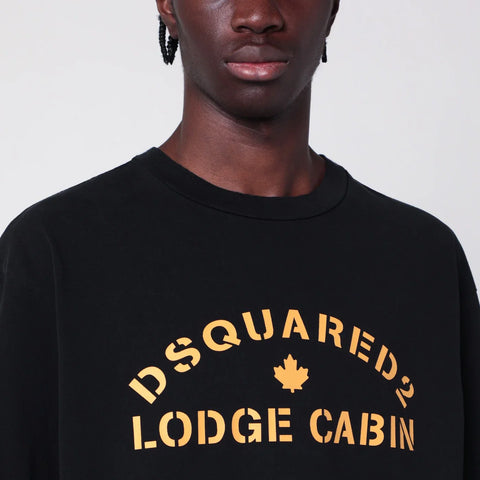 Dsquared2 Black cotton T-shirt with logo