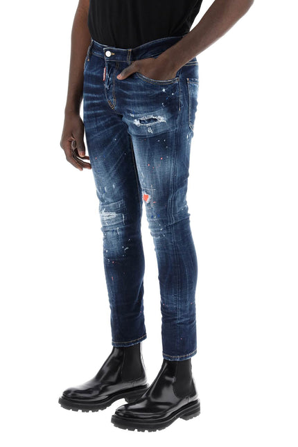 Dsquared2 dark neon splash wash sexy twist jeans-men > clothing > jeans > jeans-Dsquared2-44-Blue-Urbanheer