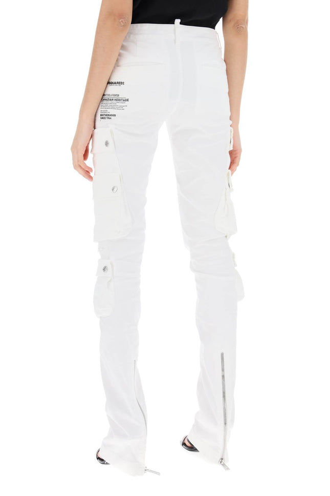 Dsquared2 trumpet cargo pants for-women > clothing > trousers-Dsquared2-38-White-Urbanheer