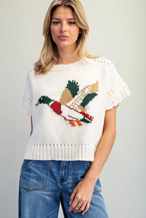 Duck Graphic Sweater Top