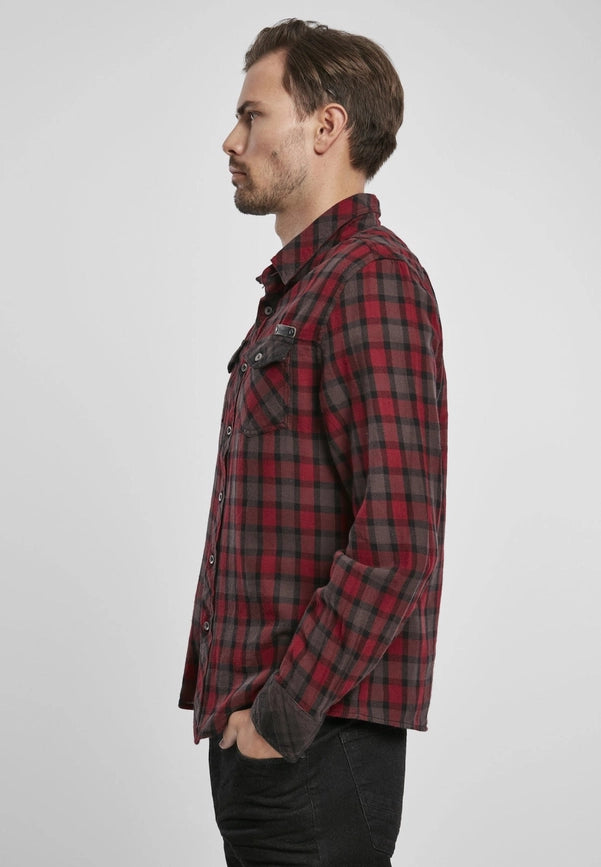 Duncan Checked Shirt Red/Brown-Shirt-Norvine-S-Red/Brown-Urbanheer