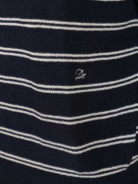 Dunst Cotton blend striped polo shirt