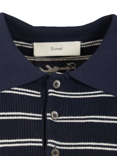 Dunst Cotton blend striped polo shirt