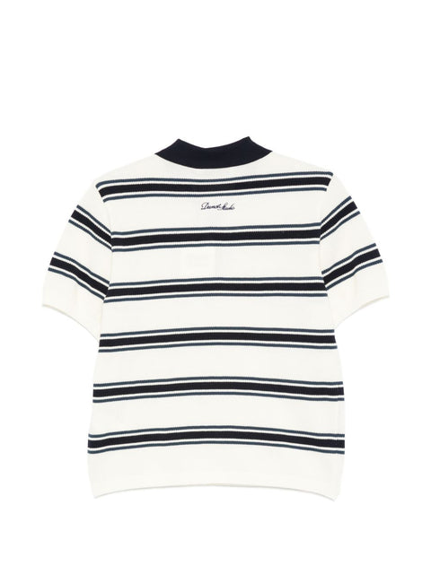 Dunst Striped cotton polo shirt