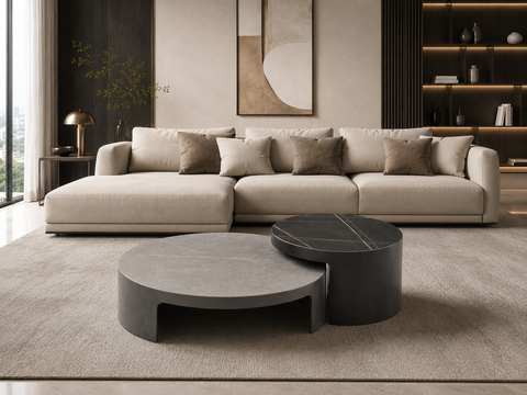Duo Marble & Steel Nesting Coffee Table