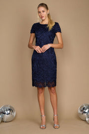 Dylan And Davids Short Lace Formal Evening Cocktail Dress Navy-Dress-Dylan & Davids-10-Urbanheer