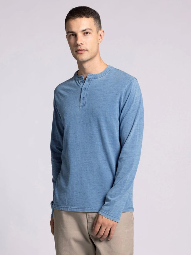 Earle Top - Long Sleeve Henley DENIM-Shirts-Thread & Supply (Mens)-S-DENIM-Urbanheer