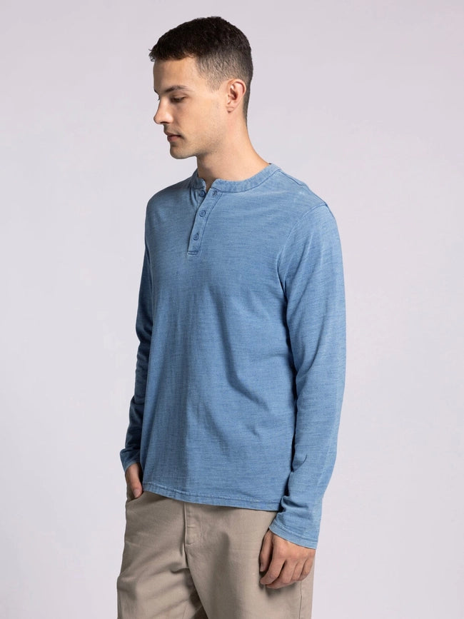 Earle Top - Long Sleeve Henley DENIM-Shirts-Thread & Supply (Mens)-S-DENIM-Urbanheer
