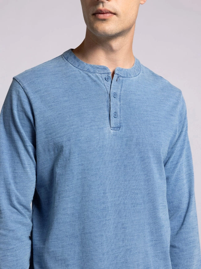 Earle Top - Long Sleeve Henley DENIM-Shirts-Thread & Supply (Mens)-S-DENIM-Urbanheer