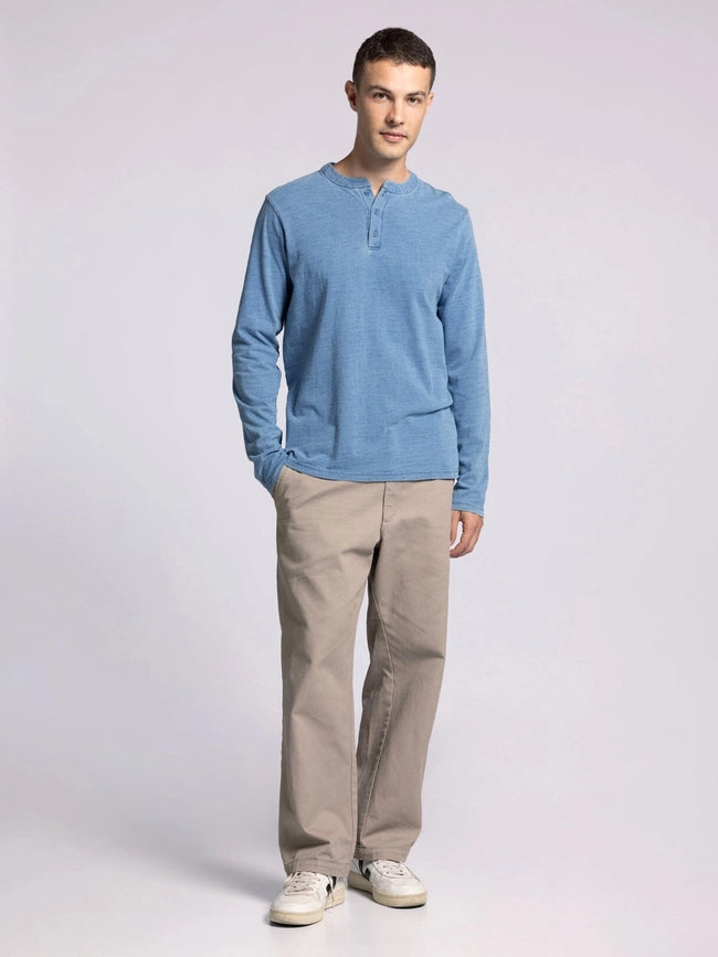 Earle Top - Long Sleeve Henley DENIM-Shirts-Thread & Supply (Mens)-S-DENIM-Urbanheer