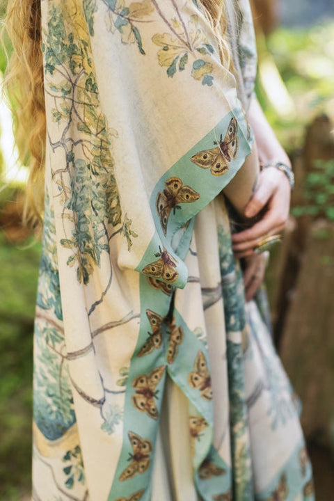 Earth And Sky Bohemian Bamboo Kimono With Tree Print-Kimono-Market of Stars-length 92cm width 110cm.-Urbanheer