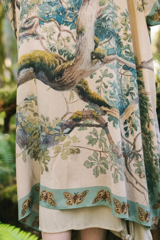 Earth And Sky Bohemian Bamboo Kimono With Tree Print-Kimono-Market of Stars-length 92cm width 110cm.-Urbanheer