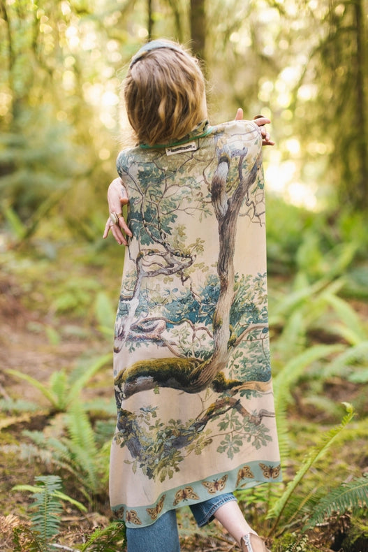 Earth And Sky Bohemian Bamboo Kimono With Tree Print-Kimono-Market of Stars-length 92cm width 110cm.-Urbanheer