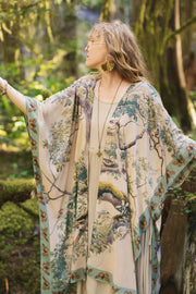 Earth And Sky Bohemian Bamboo Kimono With Tree Print-Kimono-Market of Stars-length 92cm width 110cm.-Urbanheer