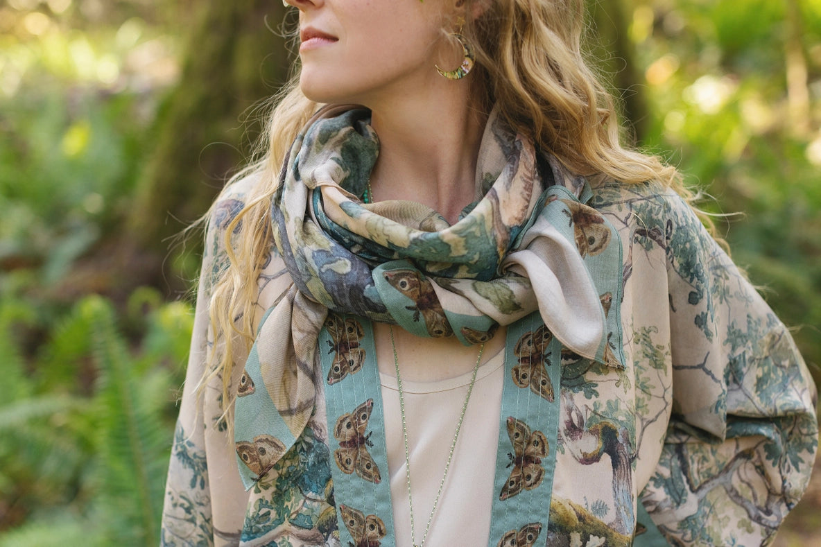 Earth and Sky Bohemian Bamboo Scarf with Tree Print-Scarf-Market of Stars-68cm x 155cm-Urbanheer