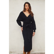 Easy To Love Knitted Midi Dress BLACK-Dress-Dress Forum-S-Urbanheer