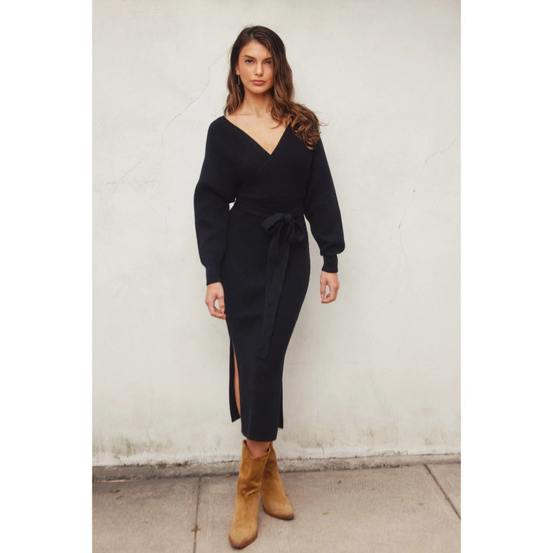 Easy To Love Knitted Midi Dress BLACK-Dress-Dress Forum-S-Urbanheer