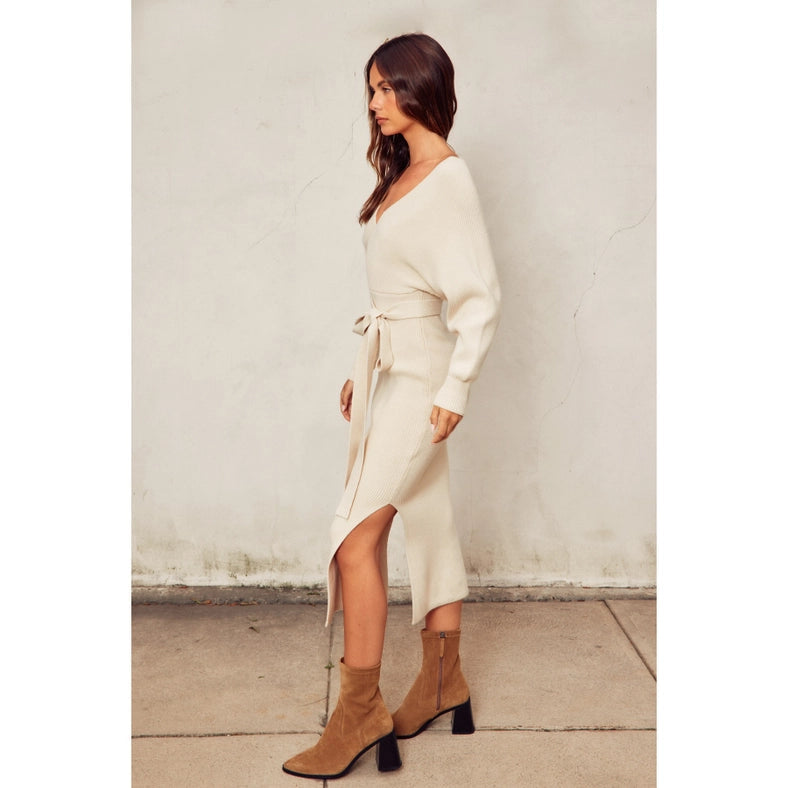 Easy To Love Knitted Midi Dress CREAM-Dress-Dress Forum-S-Urbanheer