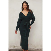 Easy To Love Knitted Midi Dress DEEP PINE-Dress-Dress Forum-S-Urbanheer
