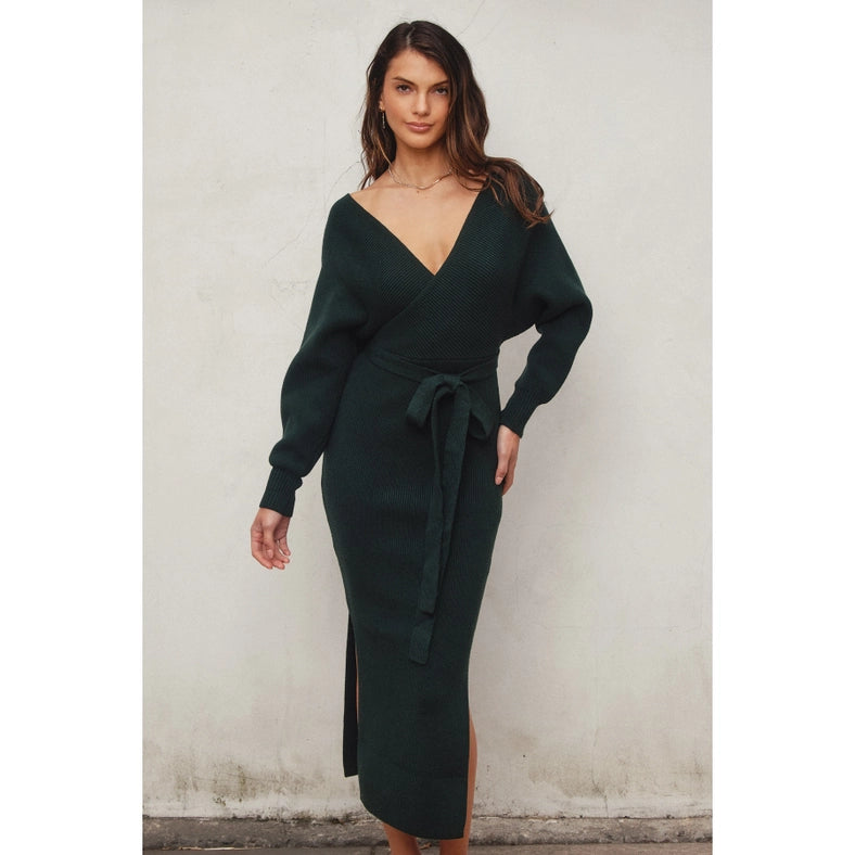 Easy To Love Knitted Midi Dress DEEP PINE-Dress-Dress Forum-S-Urbanheer