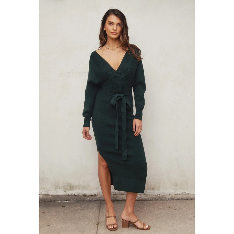 Easy To Love Knitted Midi Dress DEEP PINE-Dress-Dress Forum-S-Urbanheer