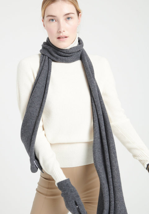 Echarpe en cachemire gris anthracite-écharpe-Studio Cashmere8-TU-SC8-00004-gris anthracite-Urbanheer