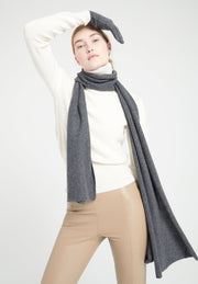 Echarpe en cachemire gris anthracite-écharpe-Studio Cashmere8-TU-SC8-00004-gris anthracite-Urbanheer