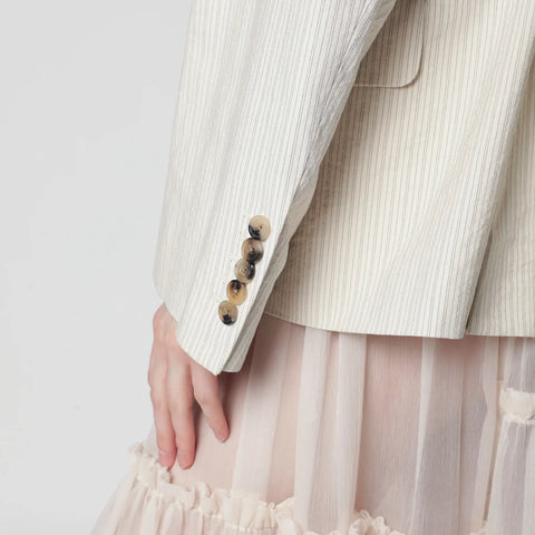 Écru oversized double-breasted jacket by Dries Van Noten