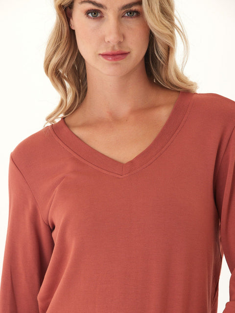 Edwina Feather Fleece V-Neck Sweatshirt