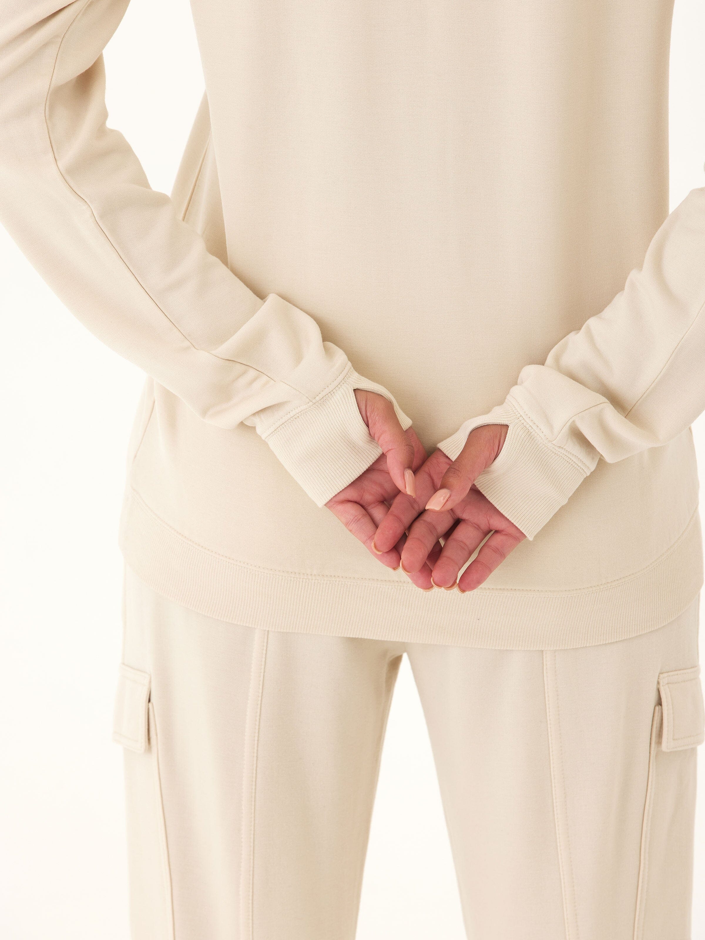 Edwina Feather Fleece V-Neck Sweatshirt