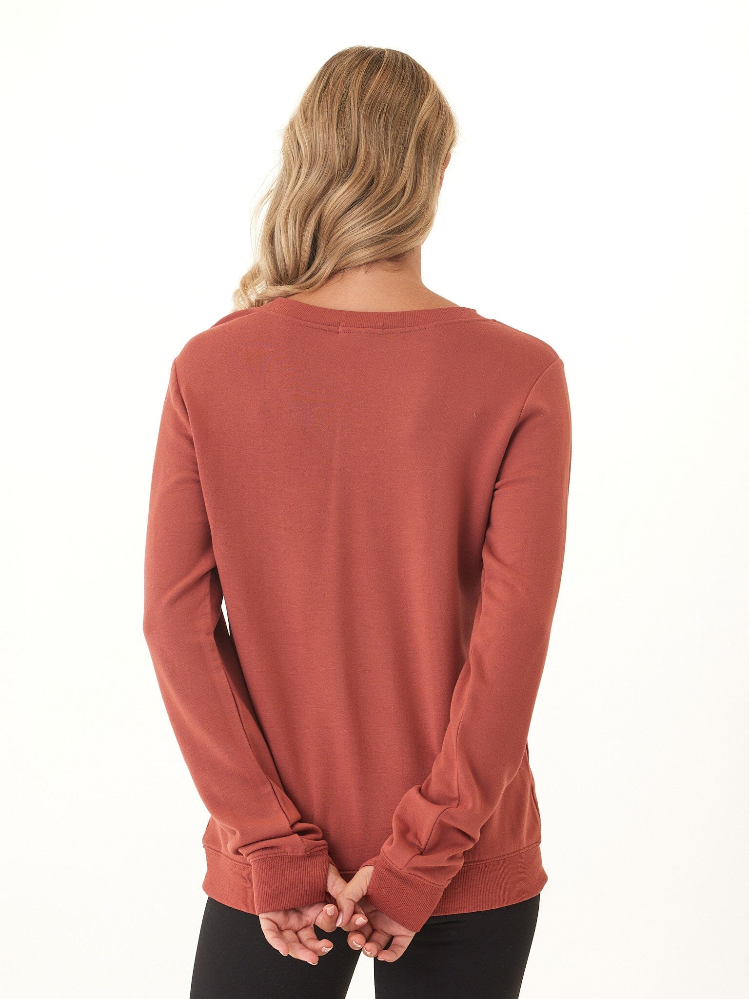 Edwina Feather Fleece V-Neck Sweatshirt