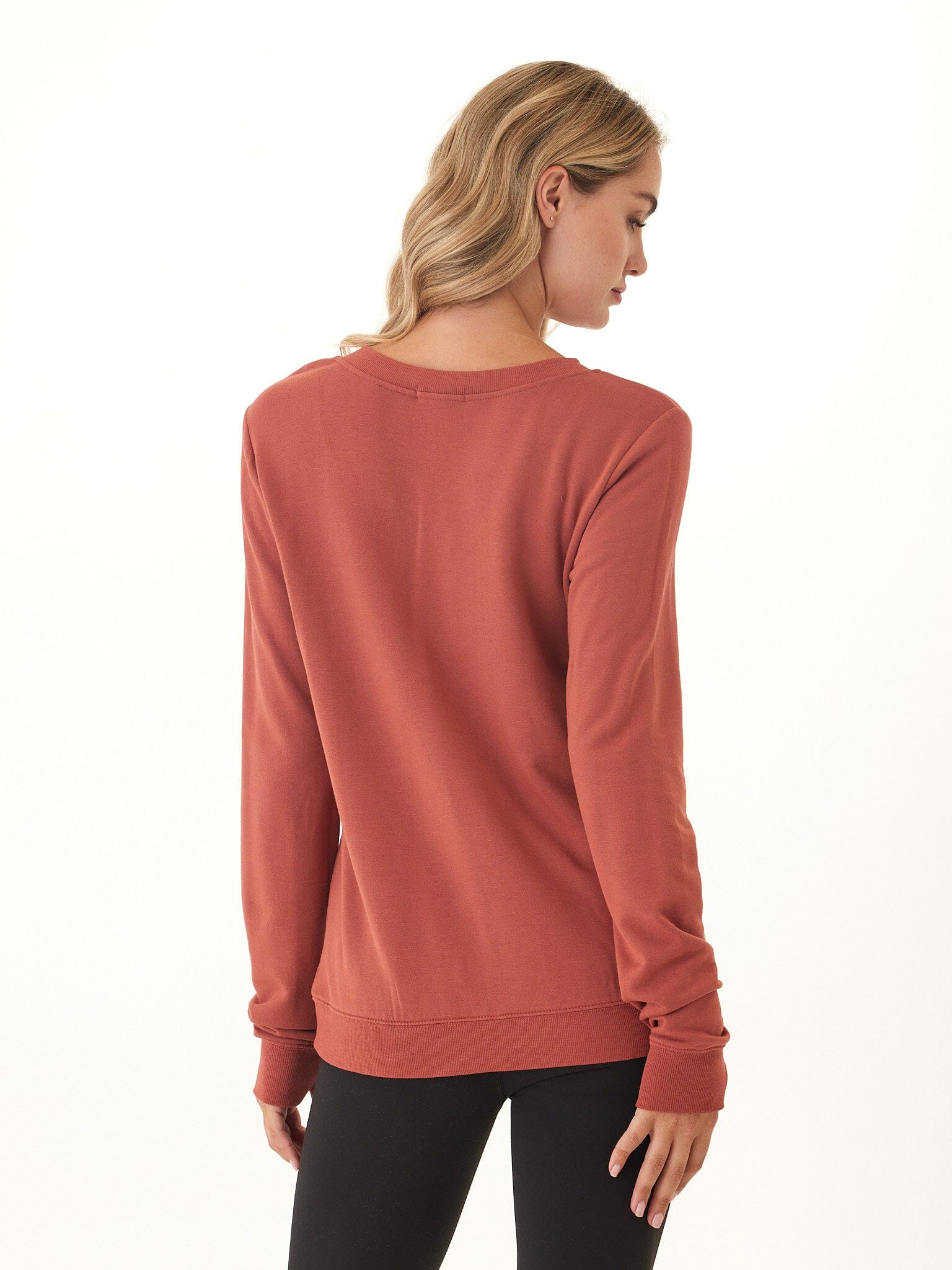 Edwina Feather Fleece V-Neck Sweatshirt