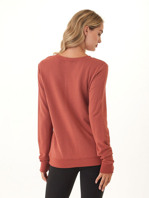Edwina Feather Fleece V-Neck Sweatshirt