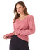 Edwina Feather Fleece V-Neck Sweatshirt