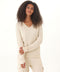 Edwina Feather Fleece V-Neck Sweatshirt