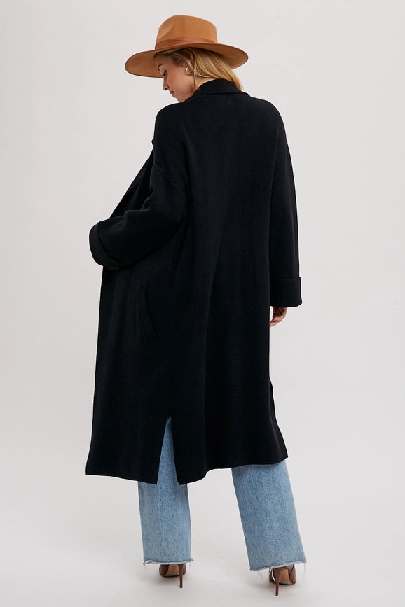 Effortless Knitted Trench Coat BLACK-Trench Coats-Bluivy-S-BLACK-Urbanheer