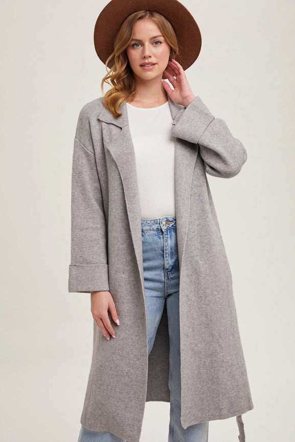 Effortless Knitted Trench Coat H.GREY-Trench Coats-Bluivy-S-H.GREY-Urbanheer