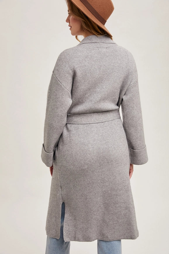 Effortless Knitted Trench Coat H.GREY-Trench Coats-Bluivy-S-H.GREY-Urbanheer