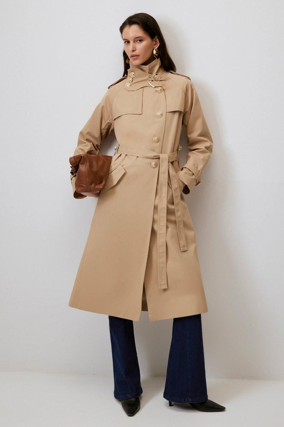 Effortless Knitted Trench Coat-Trench Coats-Touché-L-Beige-Urbanheer