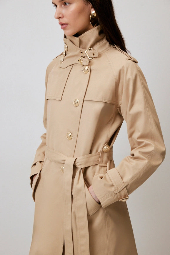 Effortless Knitted Trench Coat-Trench Coats-Touché-L-Beige-Urbanheer