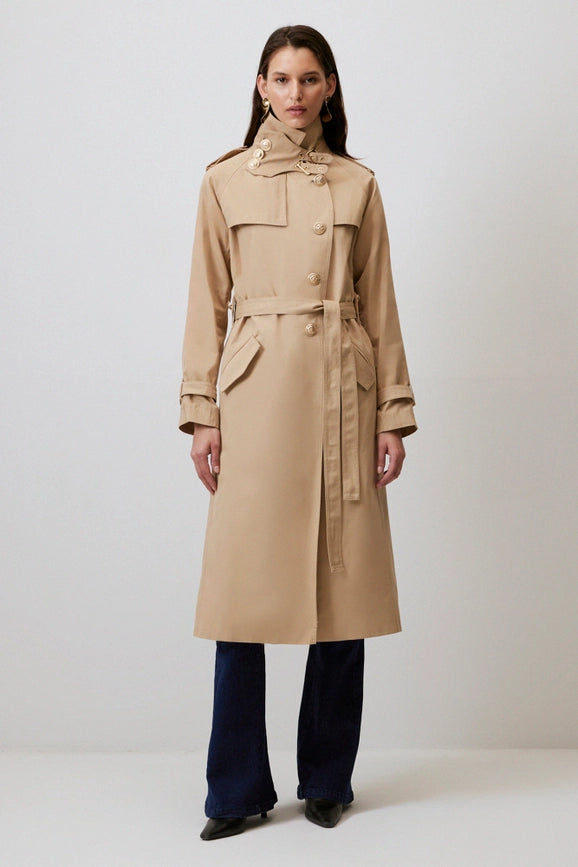 Effortless Knitted Trench Coat-Trench Coats-Touché-L-Beige-Urbanheer
