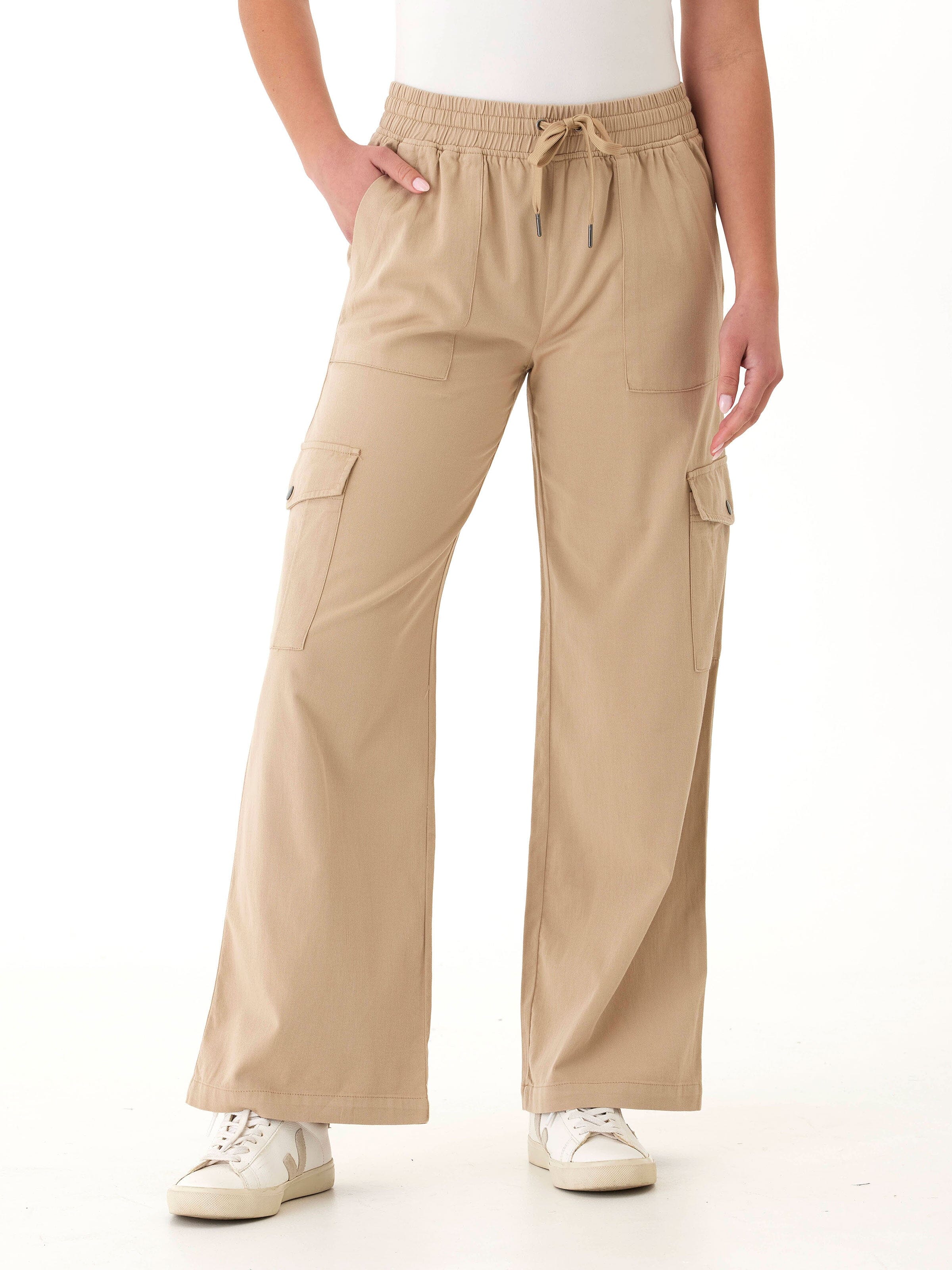Eila Stretch Twill Wide Leg Cargo Pant