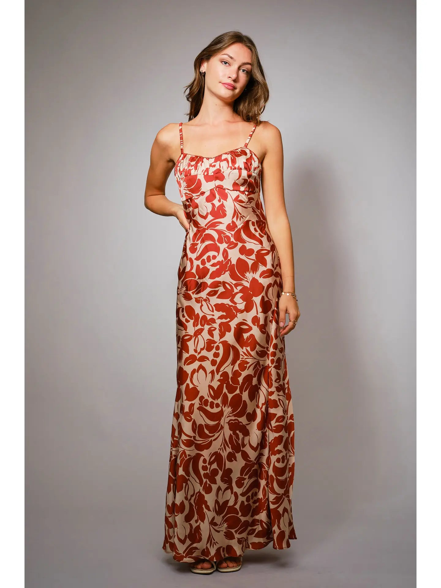 Elastic Strap Maxi Dress