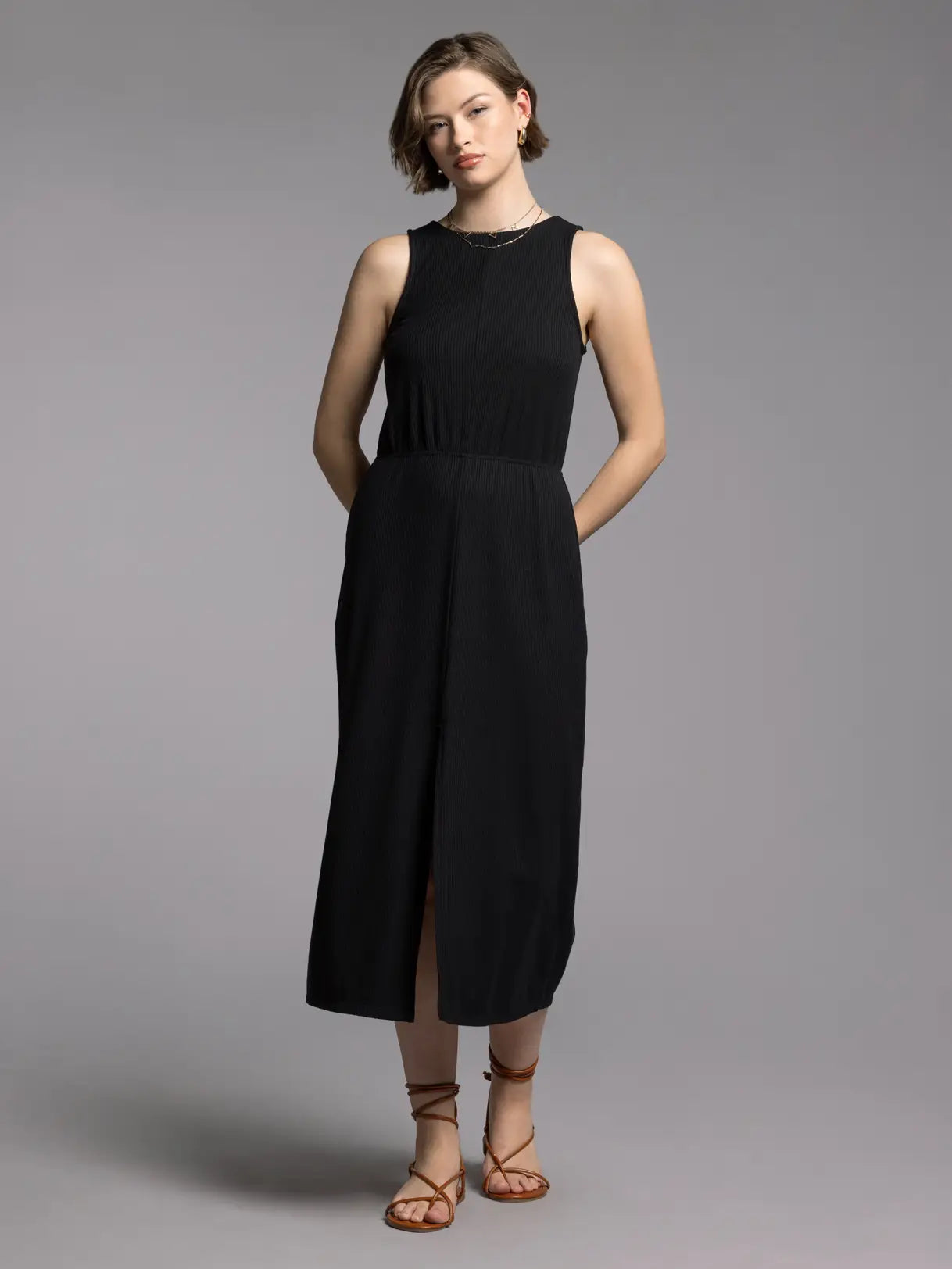 Elastic Waist Sleeveless Dress