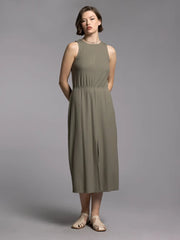 Elastic Waist Sleeveless Dress