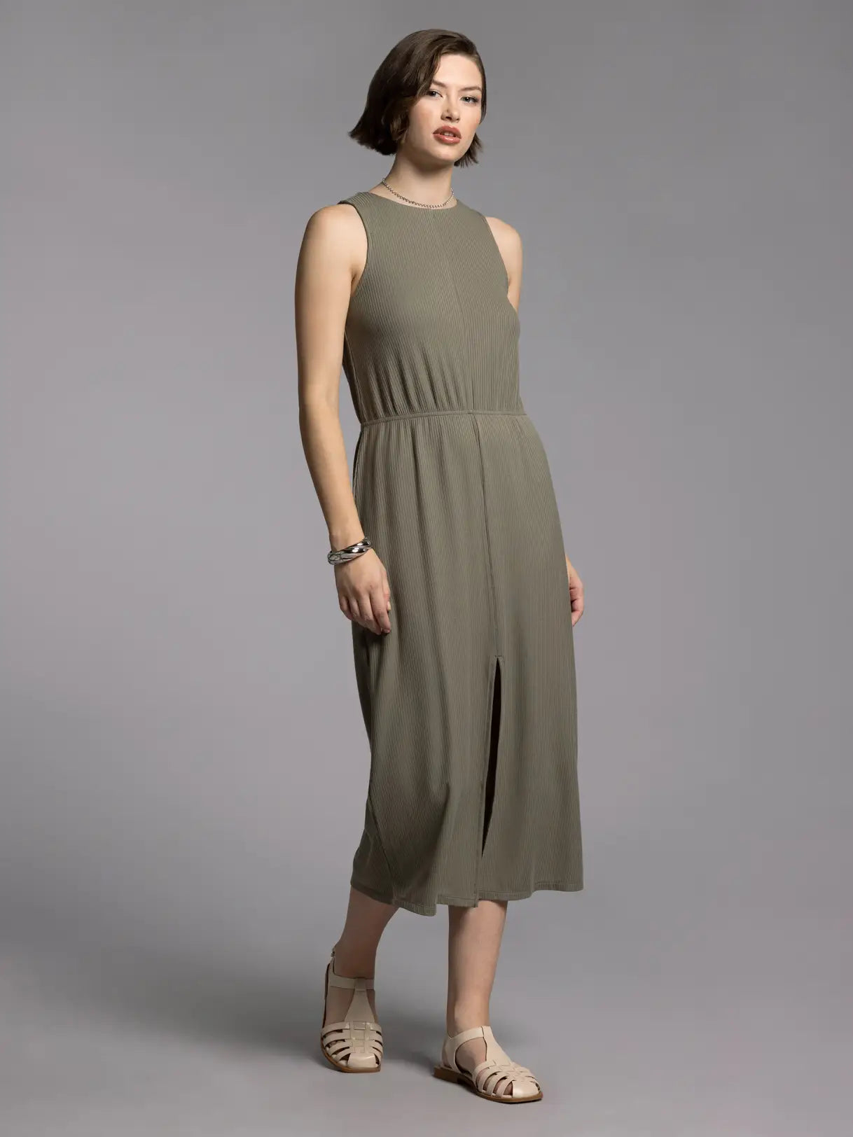 Elastic Waist Sleeveless Dress